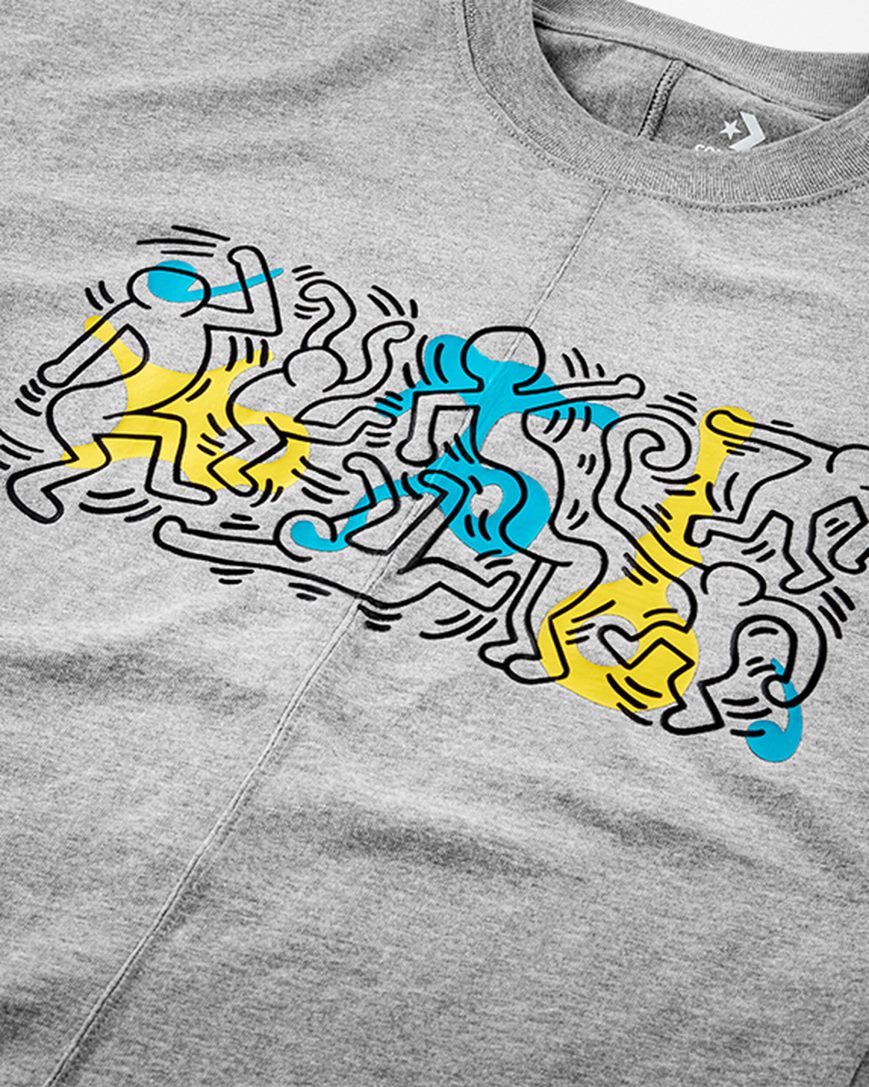 T-Shirts Converse x Keith Haring Shapes Damske Siva | SK 11SRKQ7